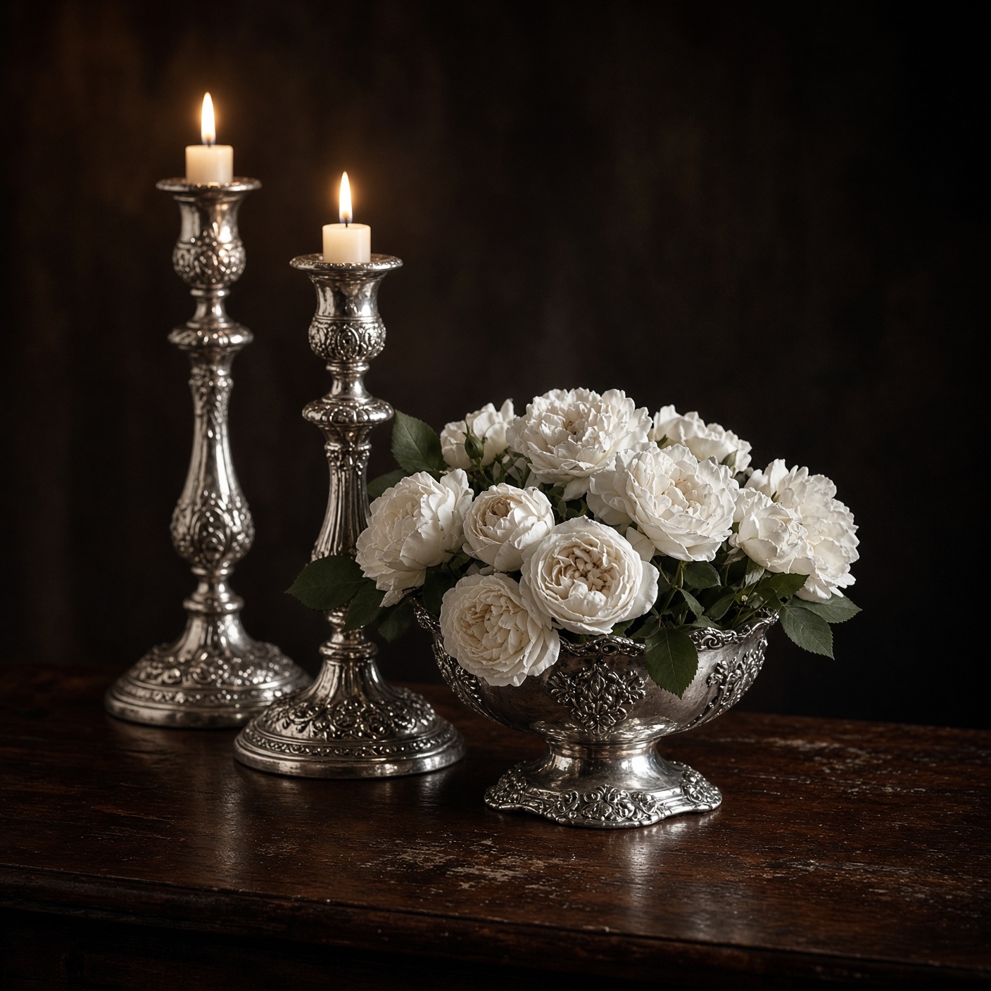 Candelabros de plata